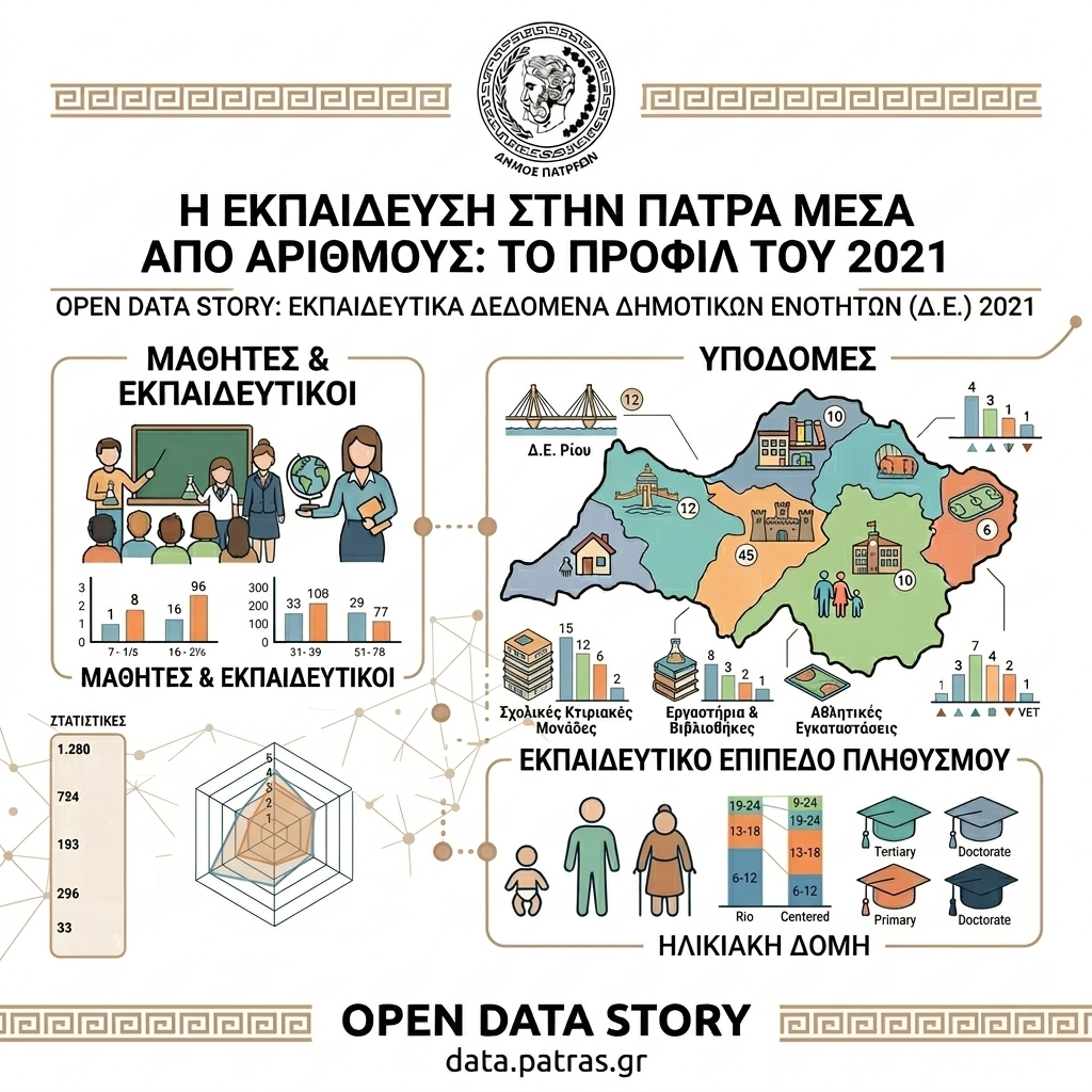Open Data Story: Η Εκπαίδευση στην Πάτρα μέσα από Αριθμούς: Το Προφίλ του 2021